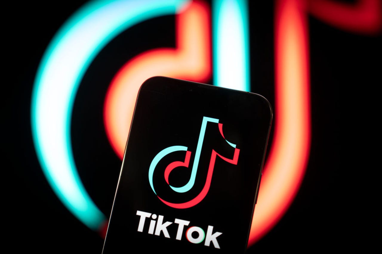 TikTok logo on phone